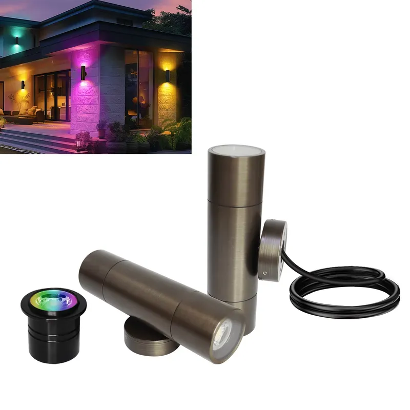 Outdoor Lighting Pathway - Durable Brass Outdoor LED Wall Light