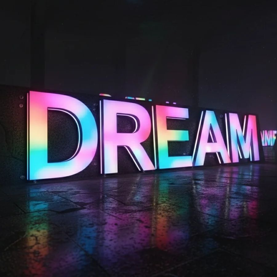 Outdoor Lighting Logo - Custom RGB Metal LED Sign Wall