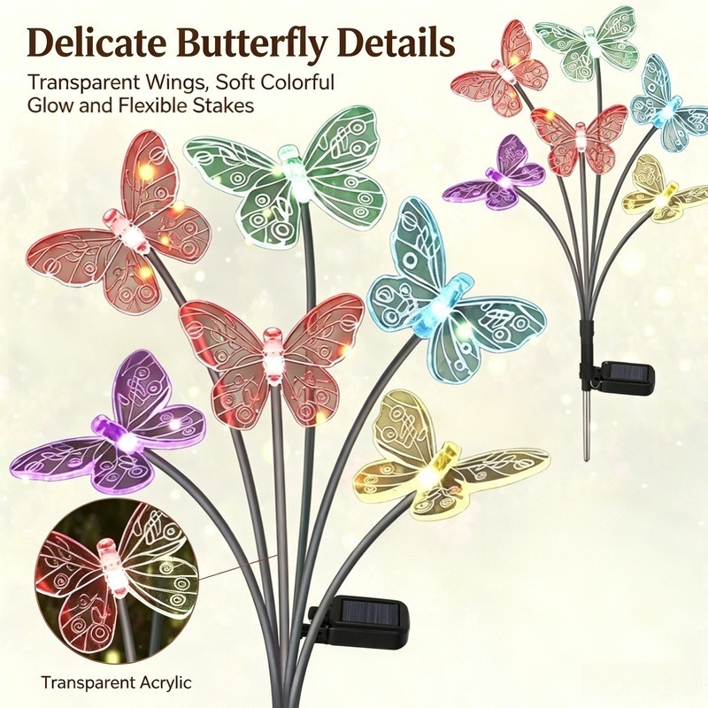 Outdoor Lighting Waterproof - Solar Powered Butterfly Lights, Waterproof LED