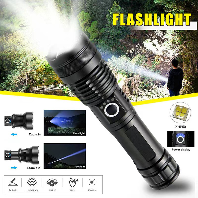 Outdoor Lighting Usb - High Power XHP70 Led Flashlight USB-C