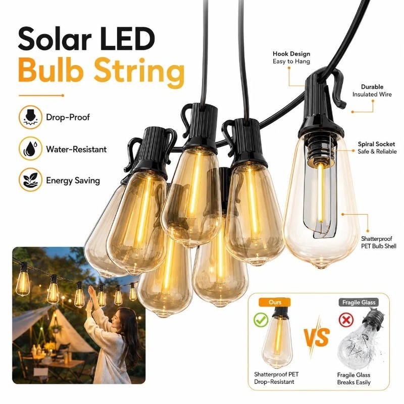 Solar Path Light - Outdoor Solar LED Papaya Fairy String