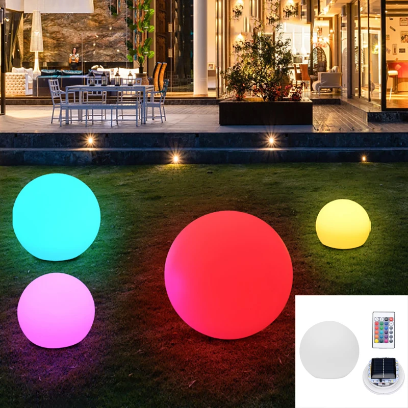 Outdoor Lighting Lowes - Outdoor LED Garden Ball Lights Remote