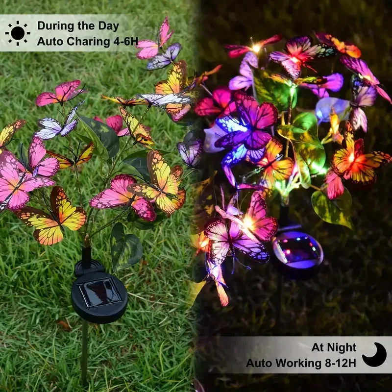 Solar LED Butterfly Garden Lig - Solar Path Light 评论和价格