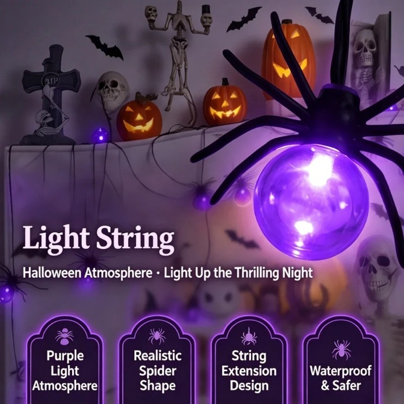Battery Powered Spider LED Str - Outdoor Lighting Yard Decoration 评论和价格