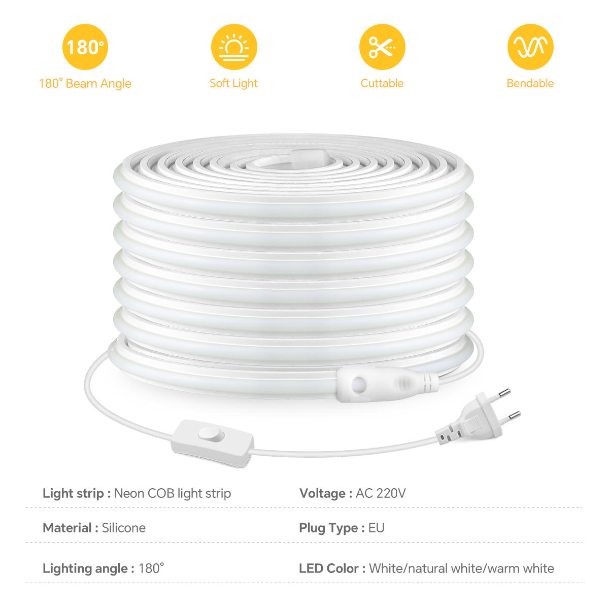 220V COB Led Strip High Densit - Outdoor Lighting Strip 评论和价格