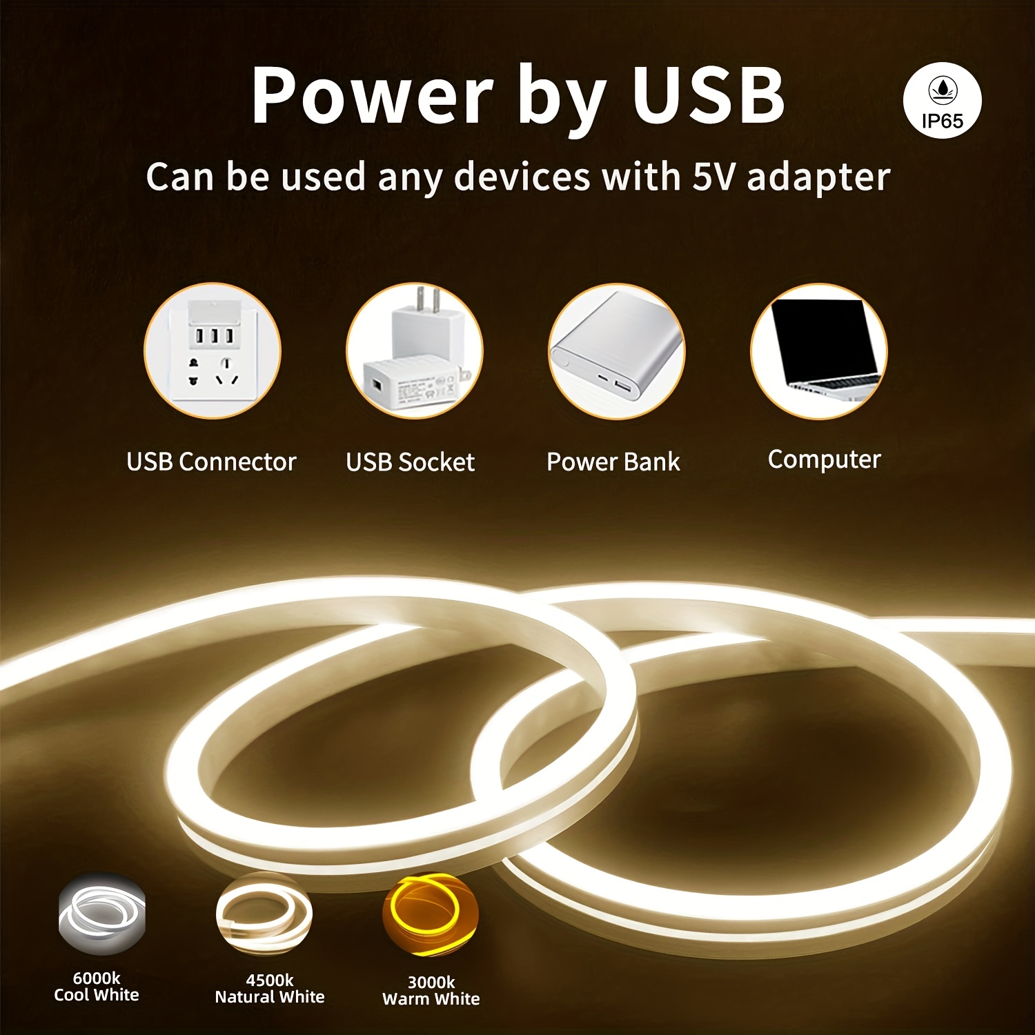 Neon LED Light Strip 5V USB Mo - Outdoor Lighting Strip 评论和价格