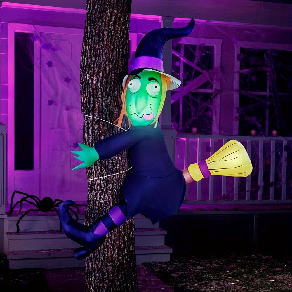 4FT Halloween Inflatable Witch - Outdoor Lighting Ideas For Party 评论和价格