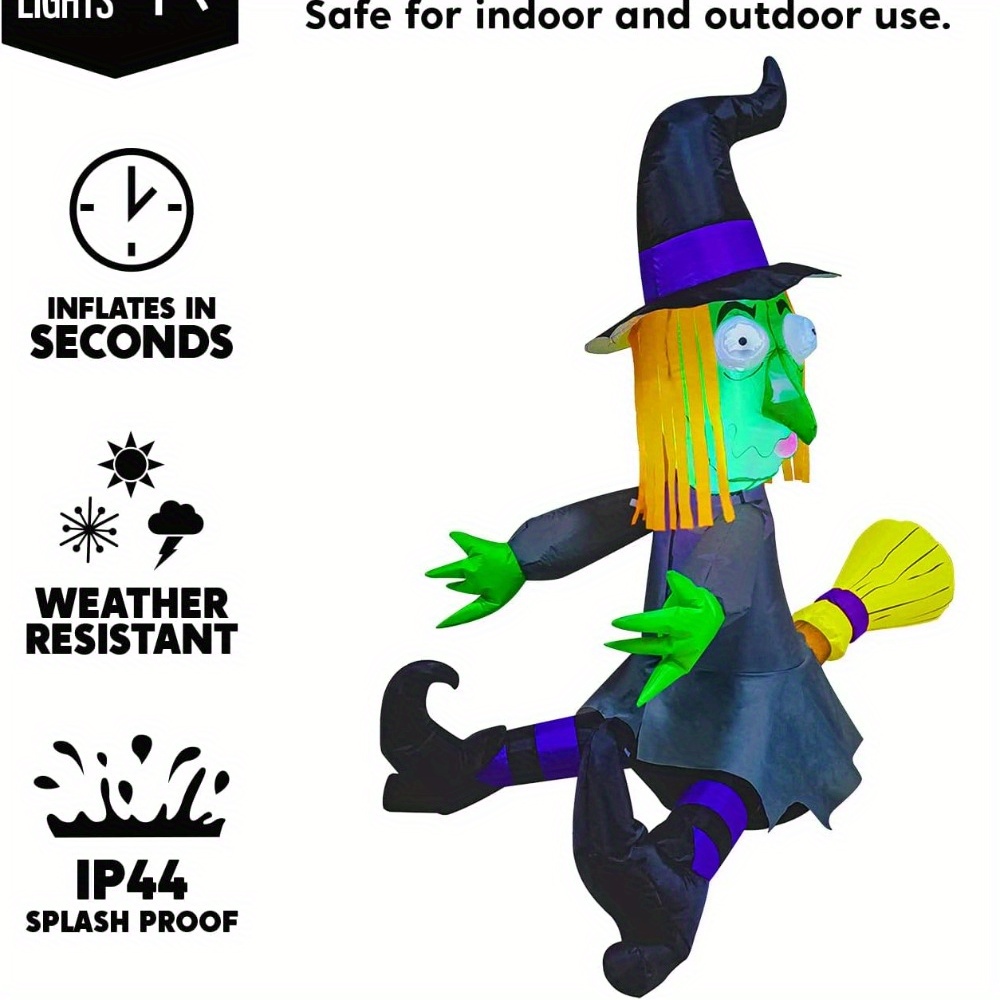 4FT Halloween Inflatable Witch - Outdoor Lighting Ideas For Party 评论和价格
