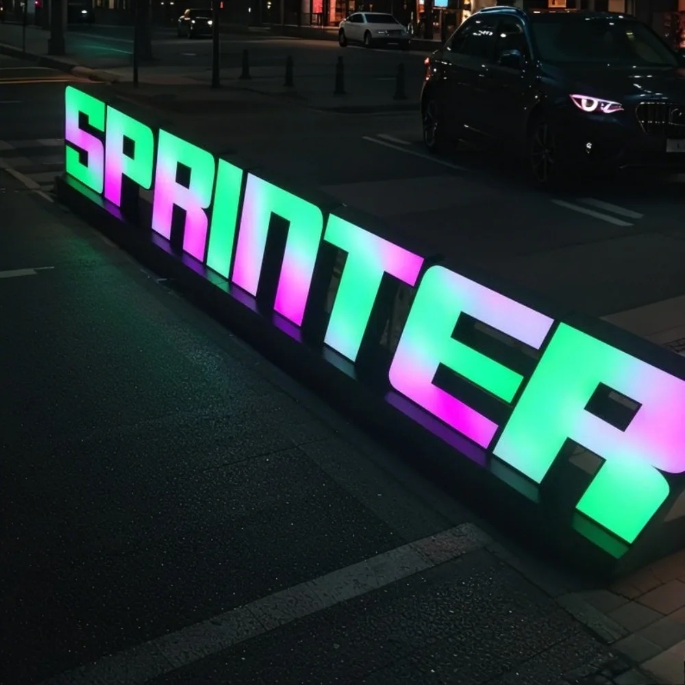 Custom RGB Metal LED Sign Wall - Outdoor Lighting Logo 评论和价格