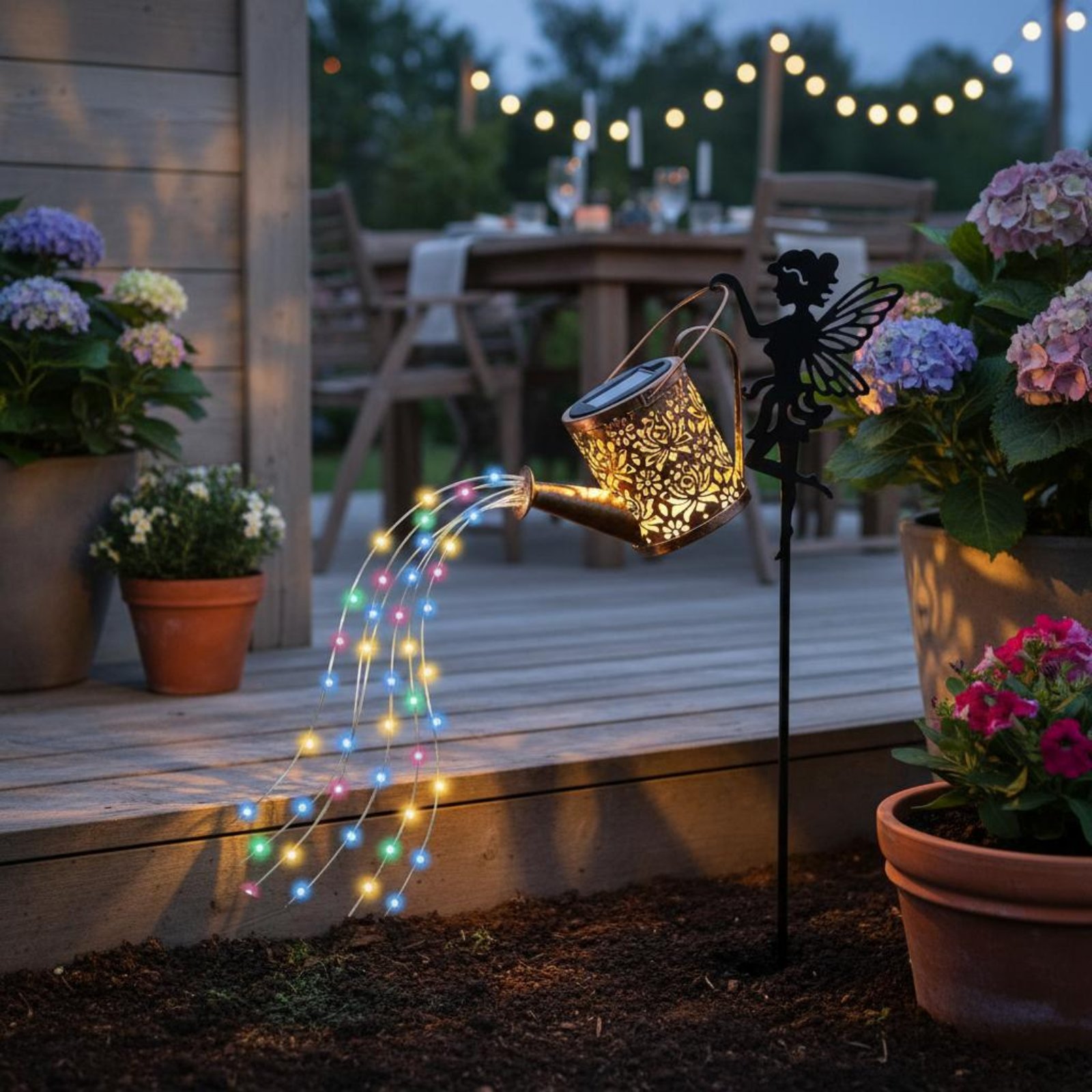 Solar Fairy Watering Can Light - Outdoor Lighting Yard Decoration 评论和价格