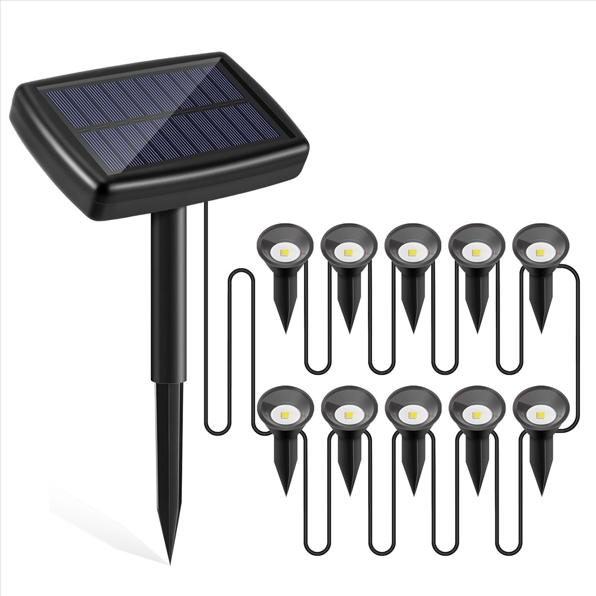 Y17A 10 in 1 Solar Lights Outd - Solar Path Light 评论和价格