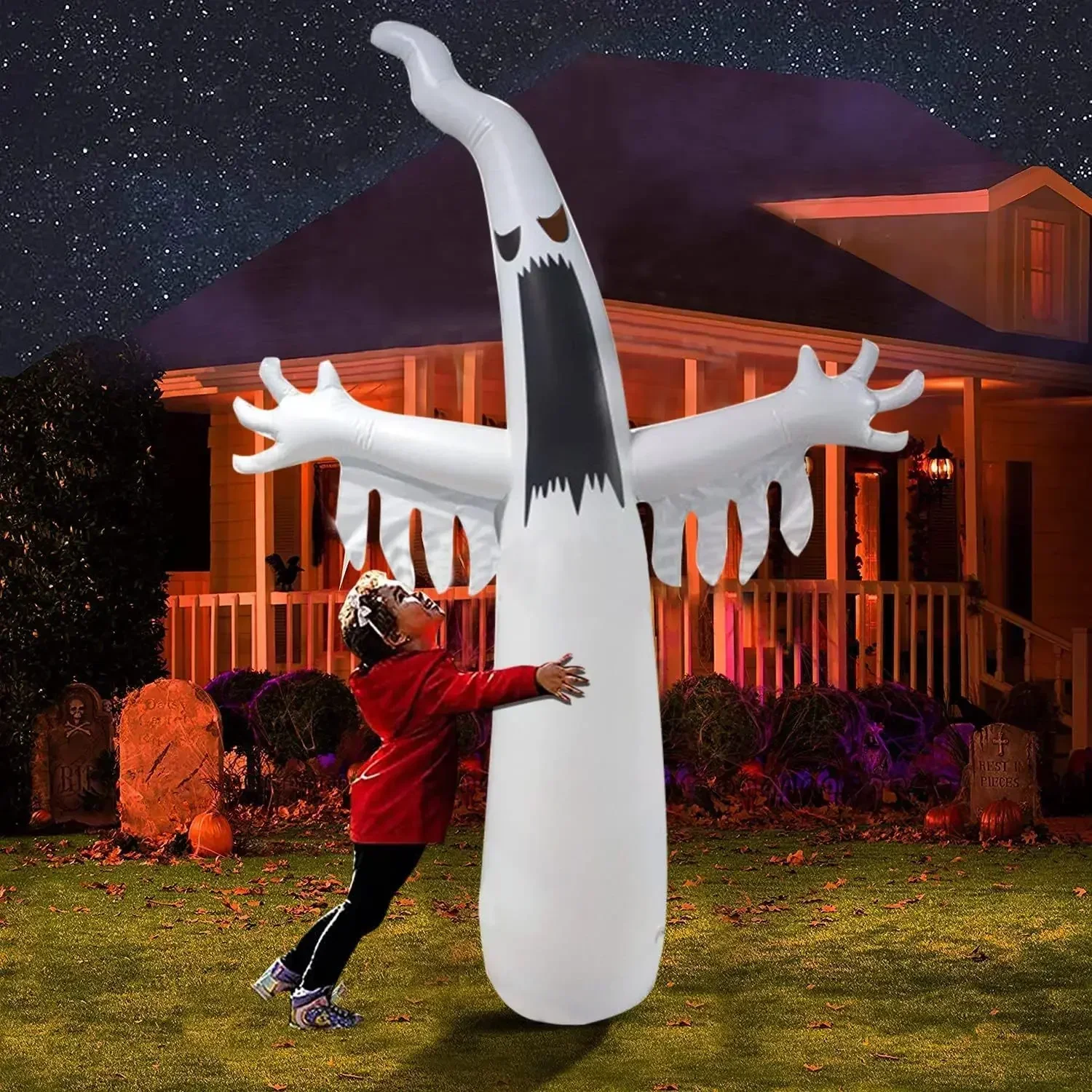 Halloween Inflatable Scary Gho - Outdoor Lighting Ideas For Party 评论和价格