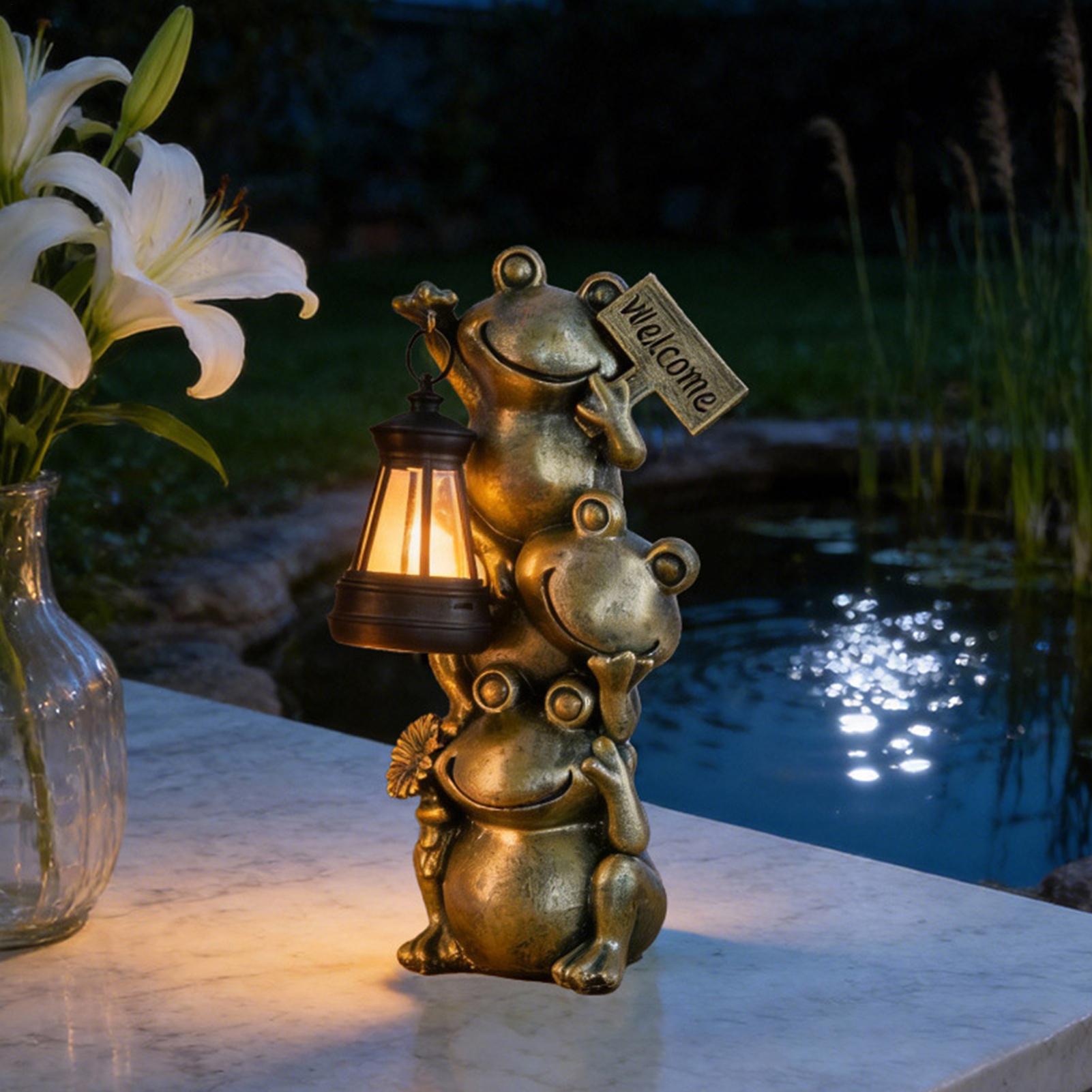 Solar Garden Light Frog Statue - Solar Path Light 评论和价格
