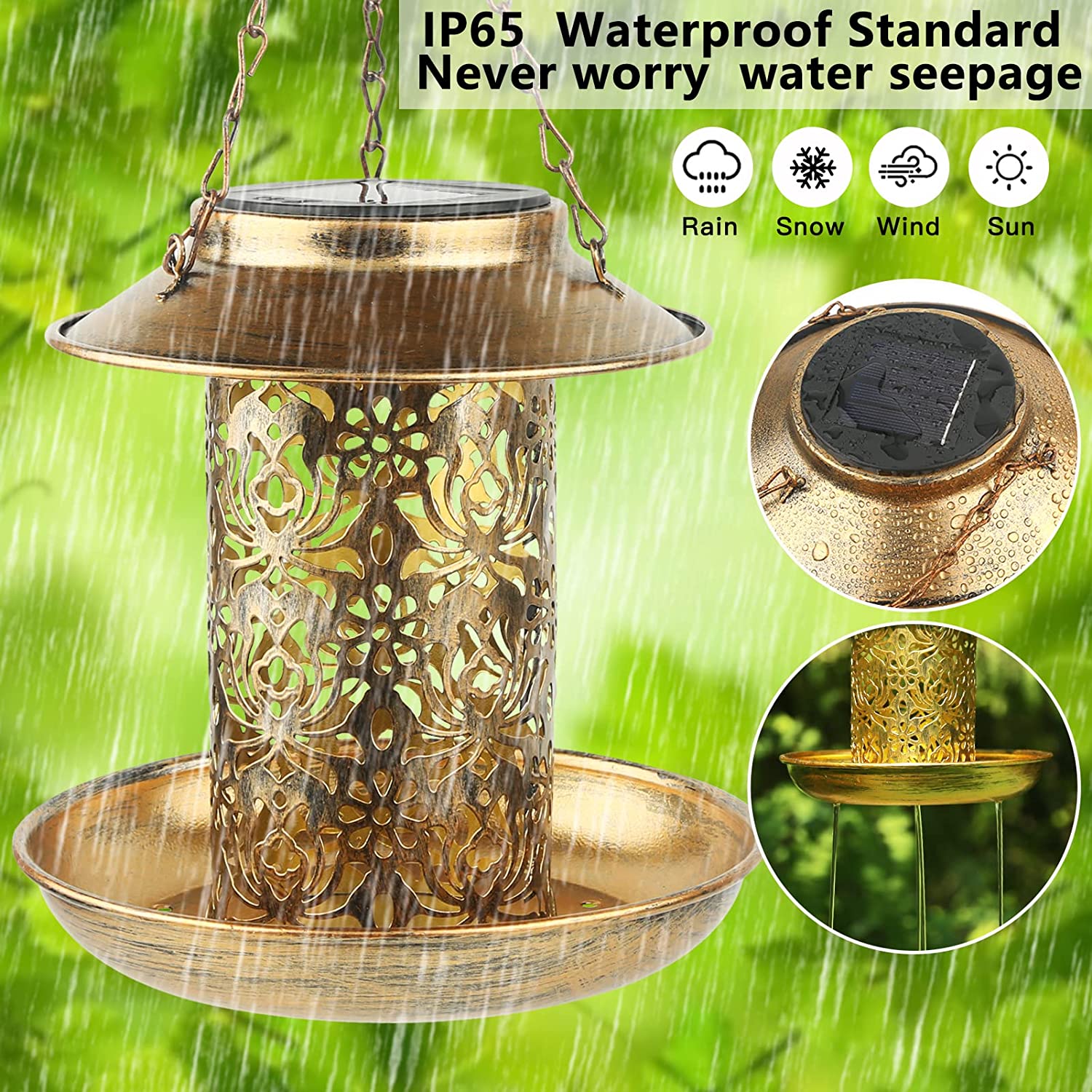 Solar Bird Feeder Metal Outdoo - Outdoor Lighting Ideas For House 评论和价格