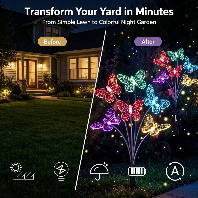 Solar Powered Butterfly Lights - Outdoor Lighting Waterproof 评论和价格