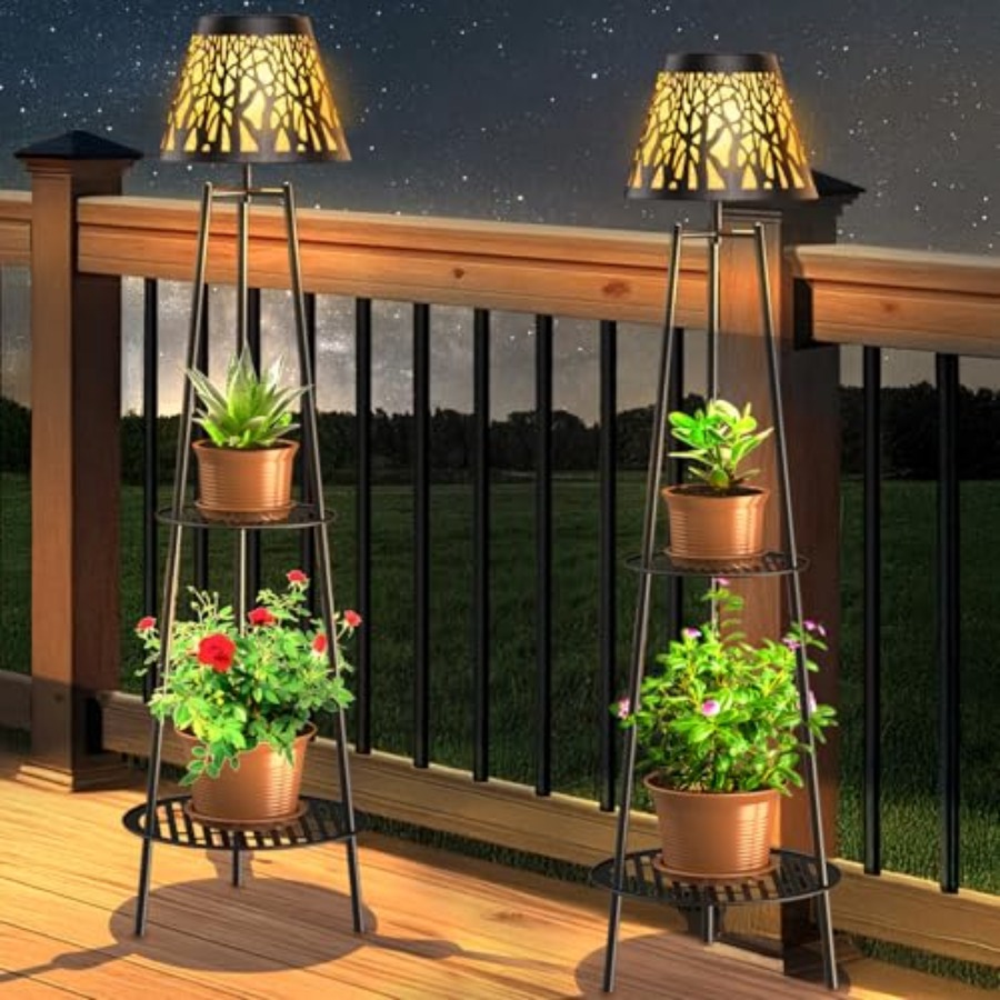 2 Pack Outdoor Solar Floor Lam - Outdoor Lighting Waterproof 评论和价格