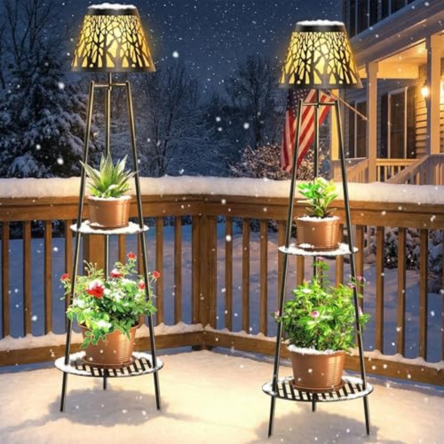 2 Pack Outdoor Solar Floor Lam - Outdoor Lighting Waterproof 评论和价格