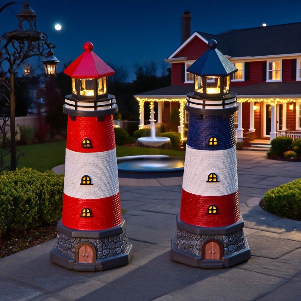 Blue Red Solar Powered Resin L - Outdoor Lighting Mediterranean Style 评论和价格