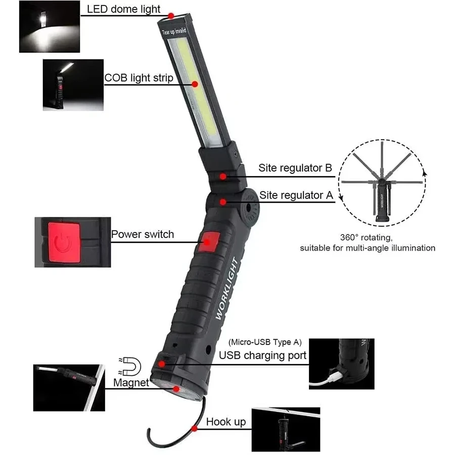 New Portable COB LED Flashligh - Outdoor Lighting Usb 评论和价格