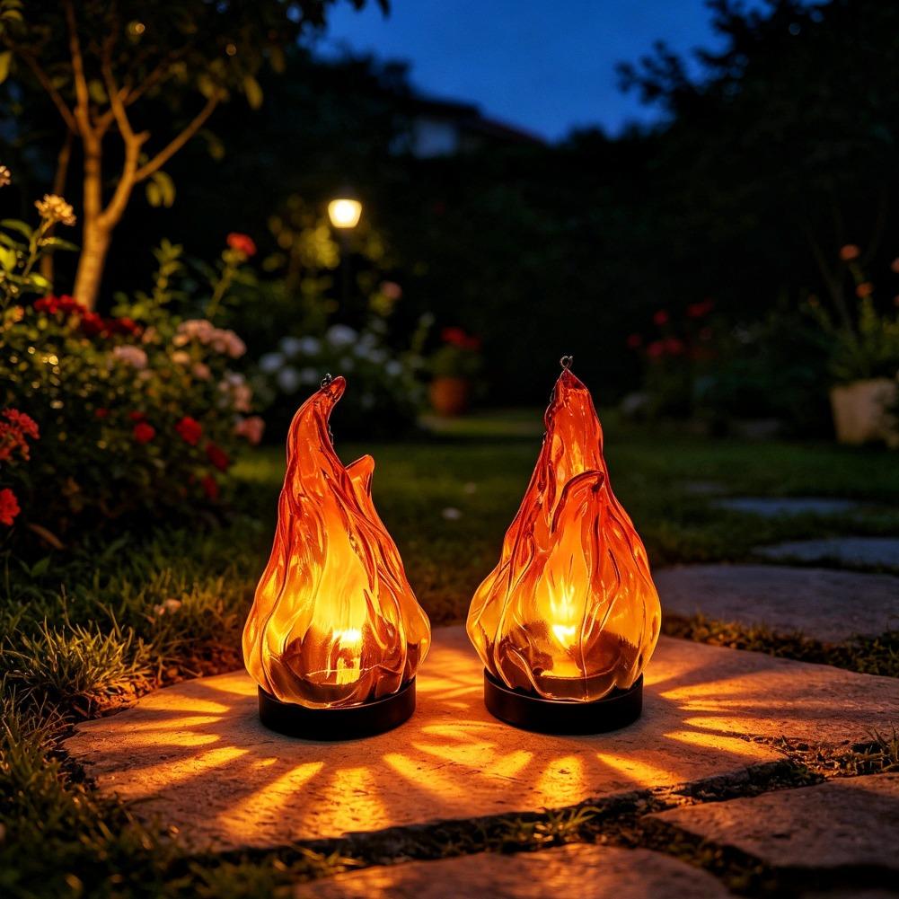 Solar Flame Hanging Lantern Li - Outdoor Lighting Yard Decoration 评论和价格