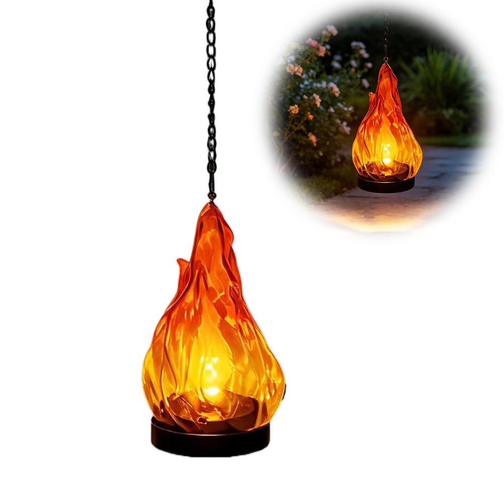 Solar Flame Hanging Lantern Li - Outdoor Lighting Yard Decoration 评论和价格