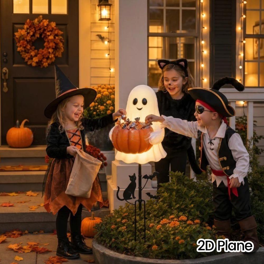 2D Halloween Ghost Pumpkin Can - Outdoor Lighting Pathway 评论和价格