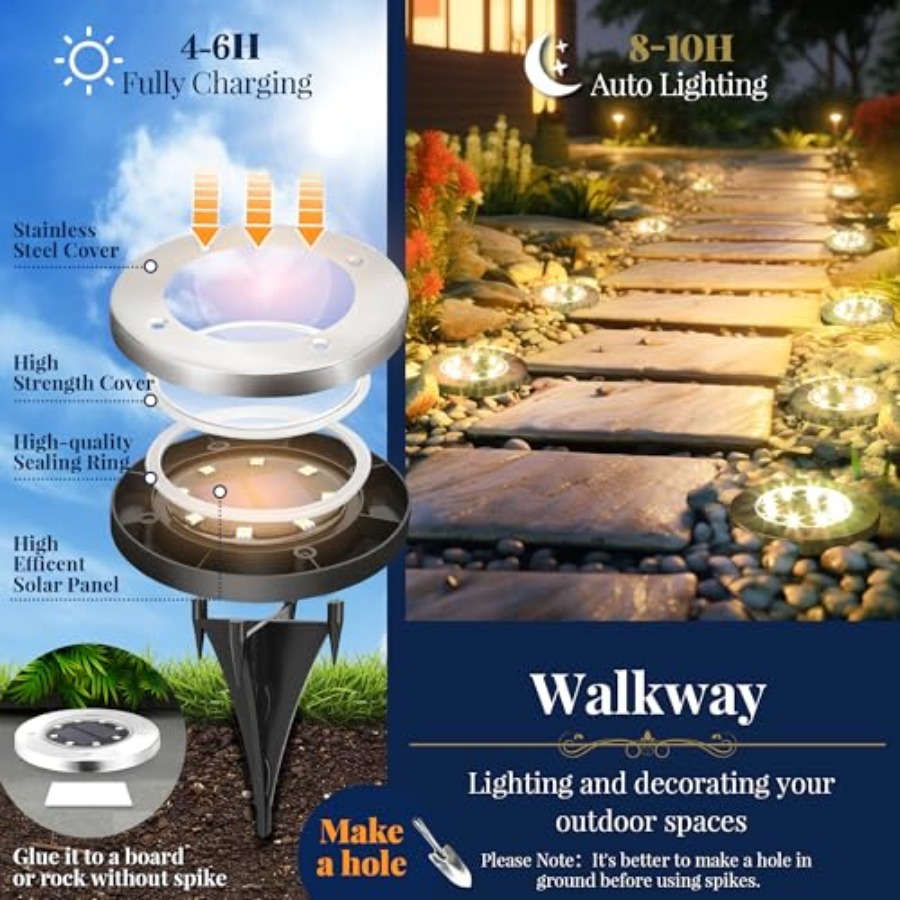 Solar Ground Lights Solar Ligh - Outdoor Lighting And Landscape 评论和价格